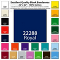 22"x22" Blank Solid Royal Blue Imported 100% Cotton Bandanna